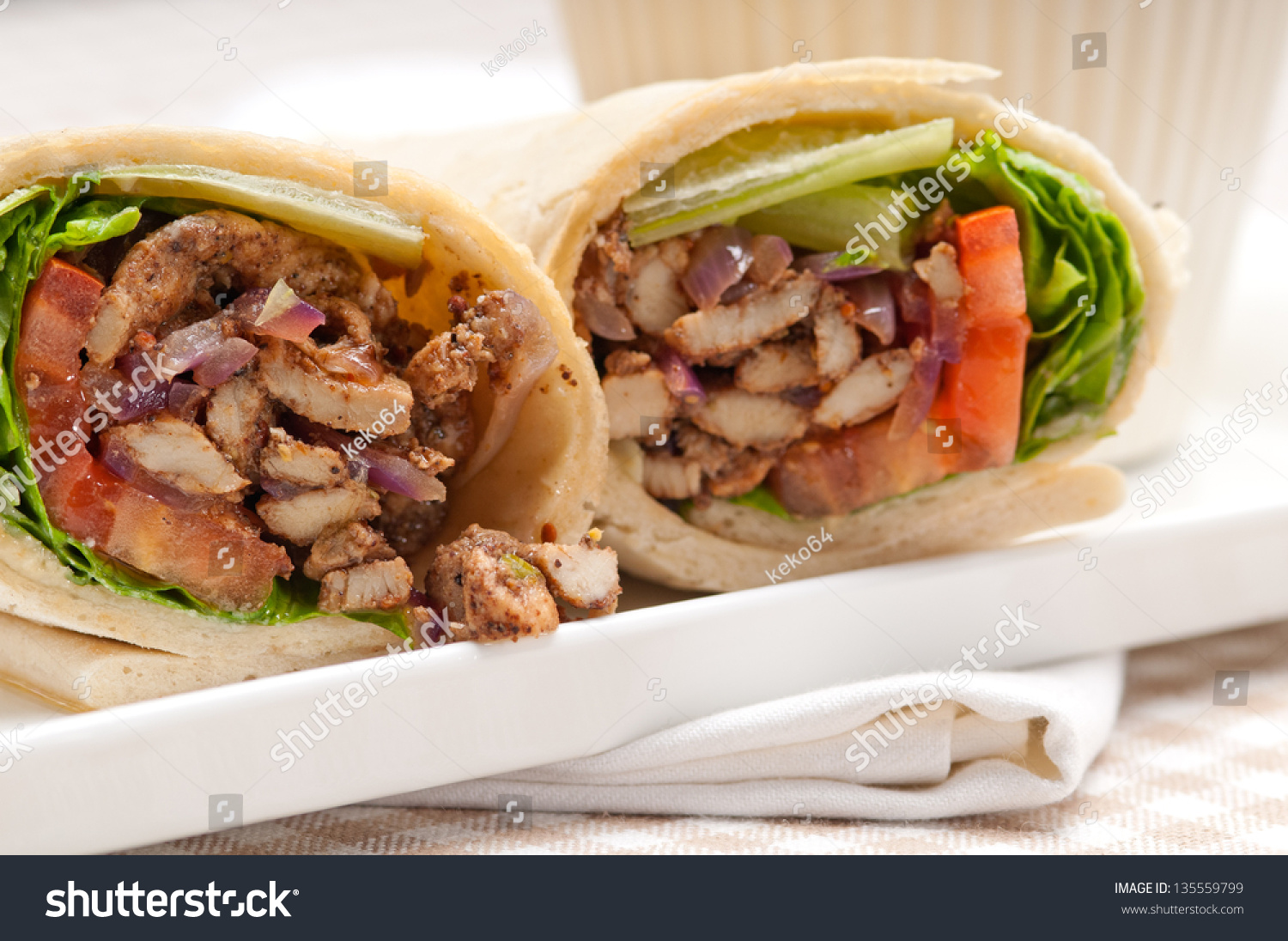 Kafta Shawarma Chicken Pita Wrap Roll Stock Photo 135559799 - Shutterstock