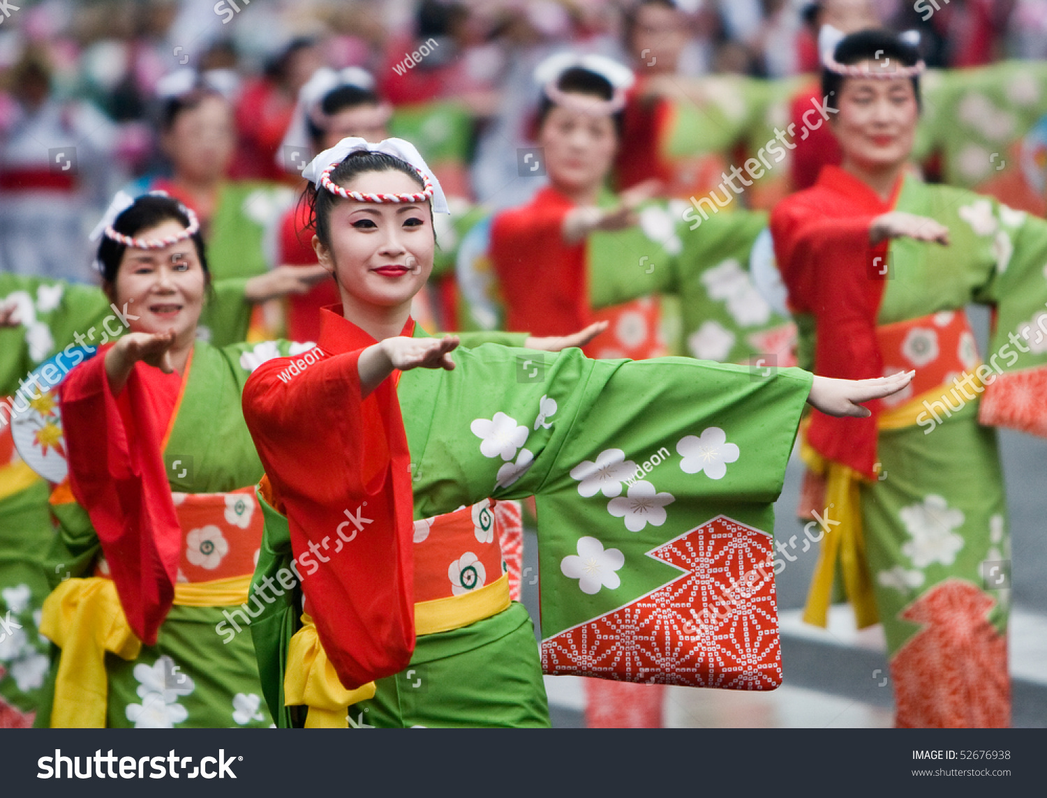 Kagoshima City, Japan - November 3: Women In Kimono Dancing In A ...