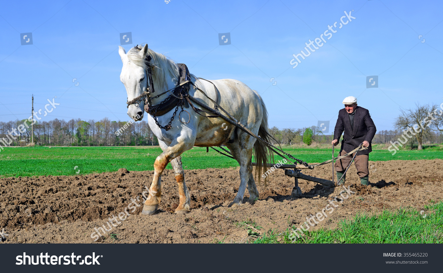 Kalush, Ukraine â?? April 23: Fallowing of a spring field by a