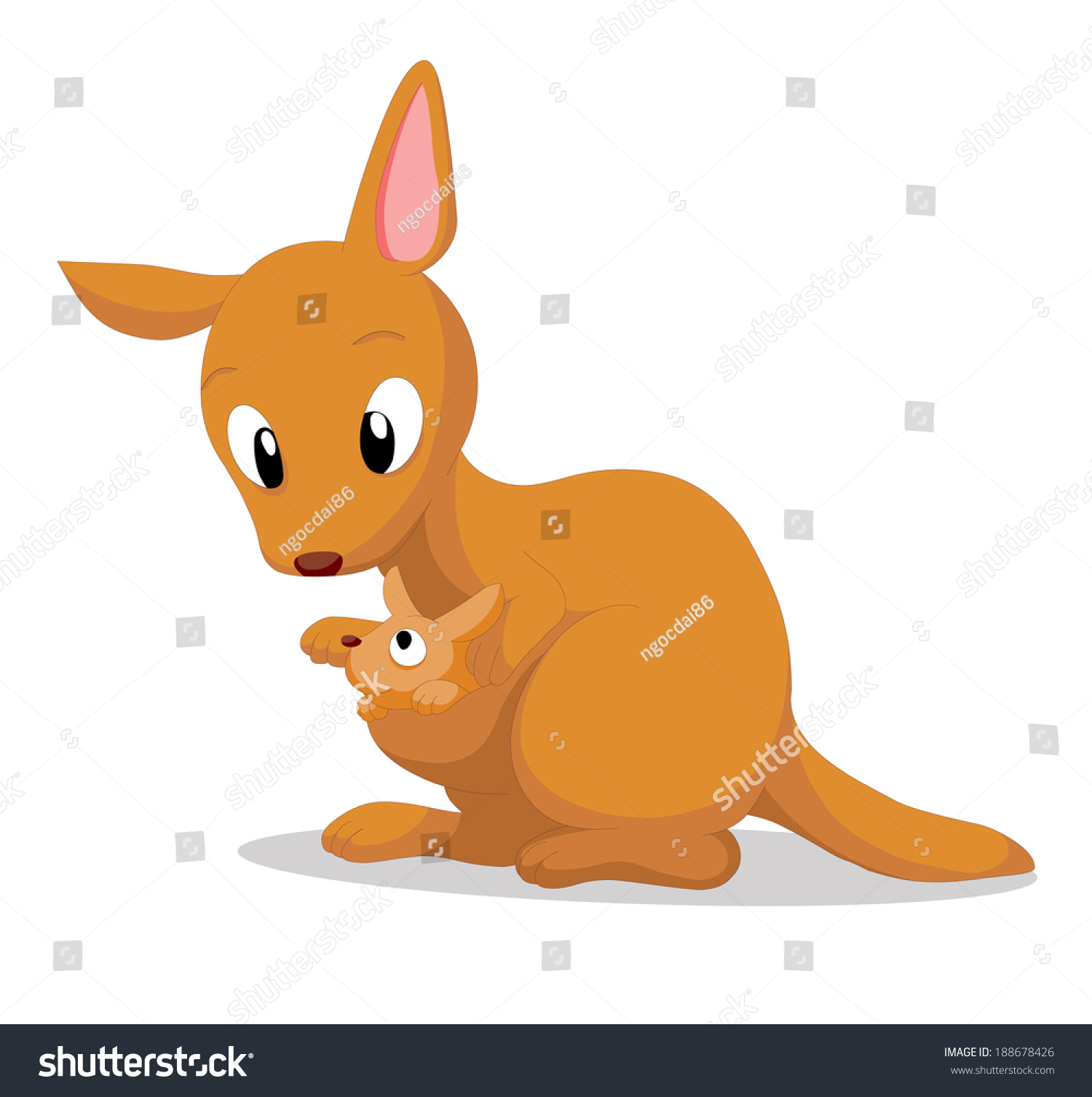 Kangaroo Cartoon Stock Illustration 188678426 - Shutterstock