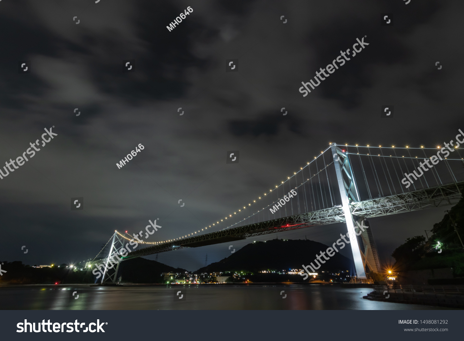 Kanmon Bridge Night View Fukuoka Kitakyusyu Stock Photo Edit Now