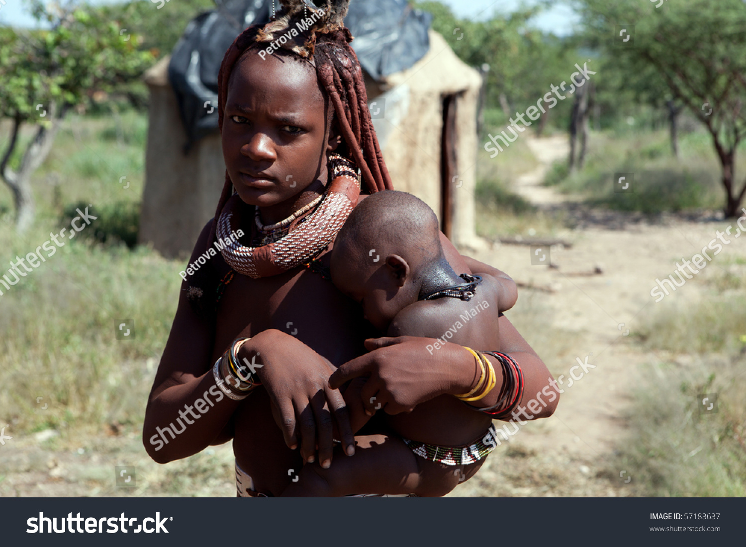 Kaokoland Namibia May 9 Unidentified Himba Stock Photo 57183637 ...