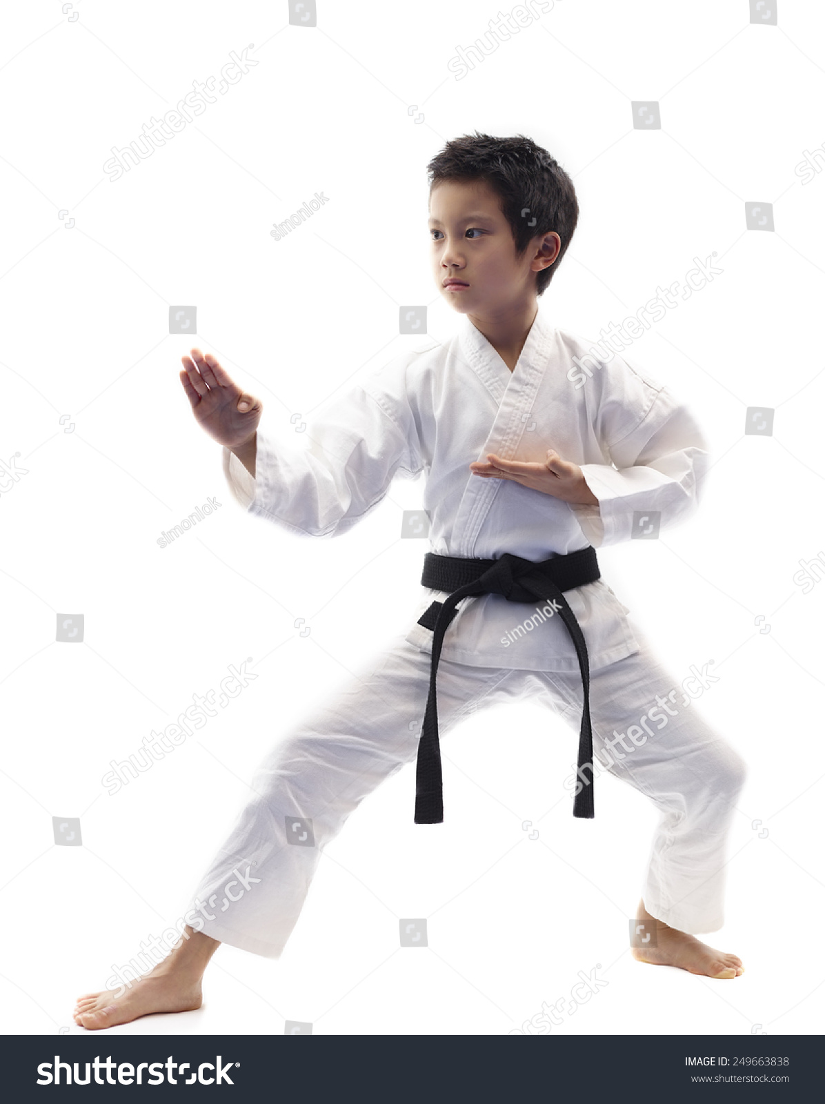 Karate Kid Wearing White Gi Black Stock Photo 249663838 - Shutterstock