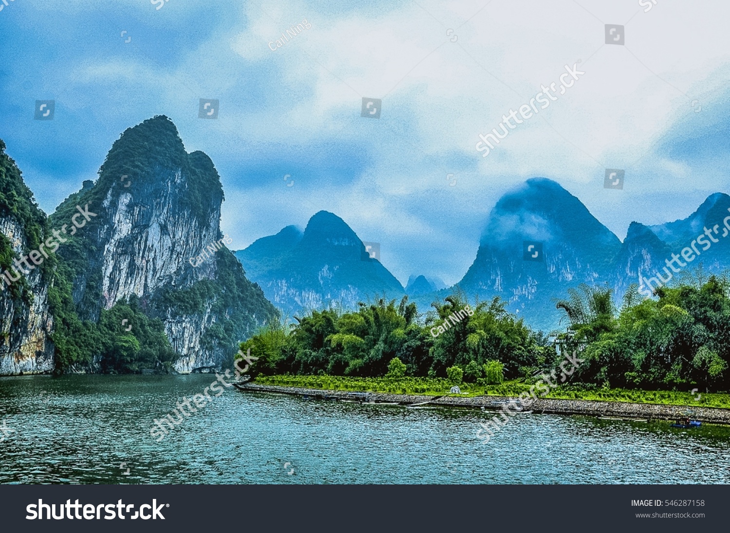 Karst Mountains Lijiang River Scenery Stock Photo 546287158 - Shutterstock