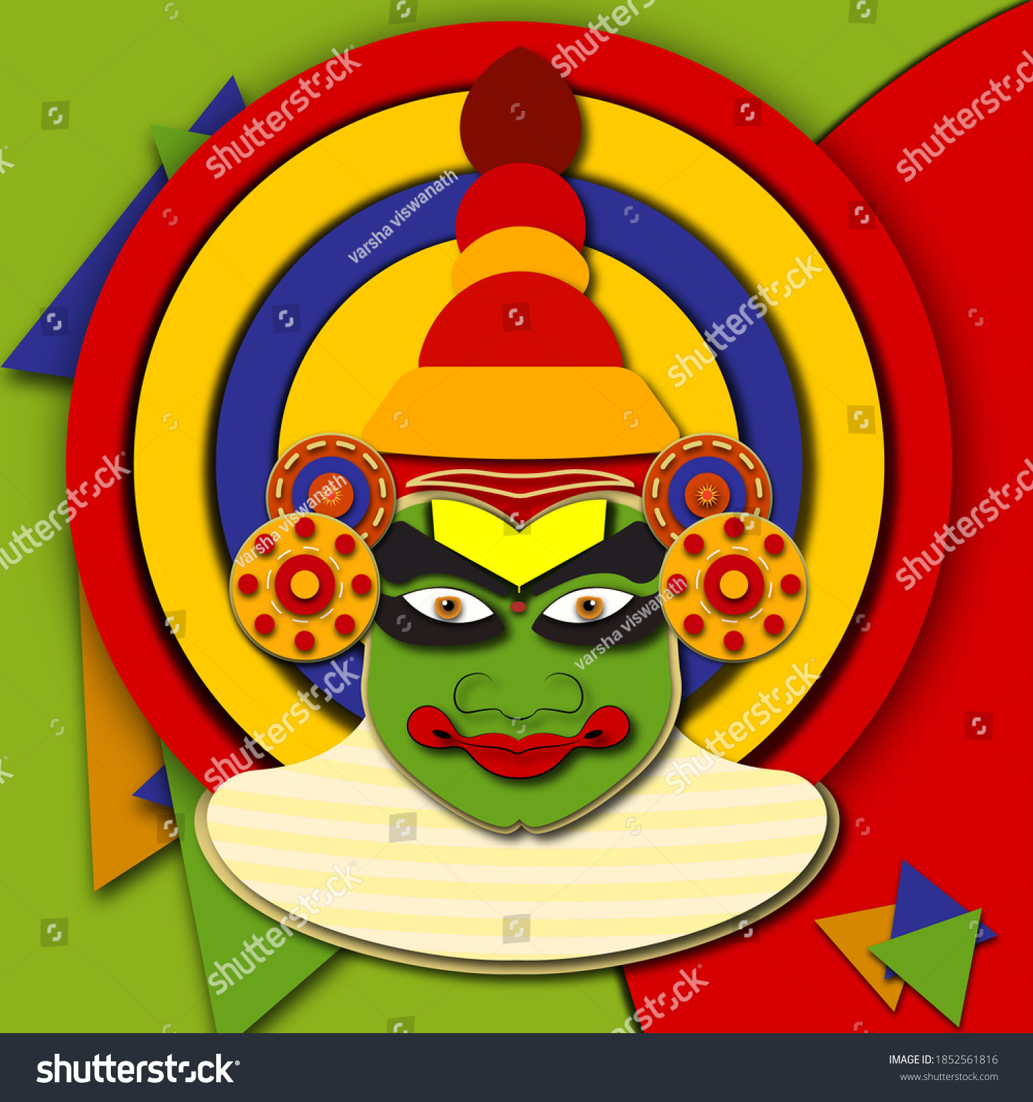 Kathakali Traditional Art Form Kerala India Stock Illustration 1852561816 3126