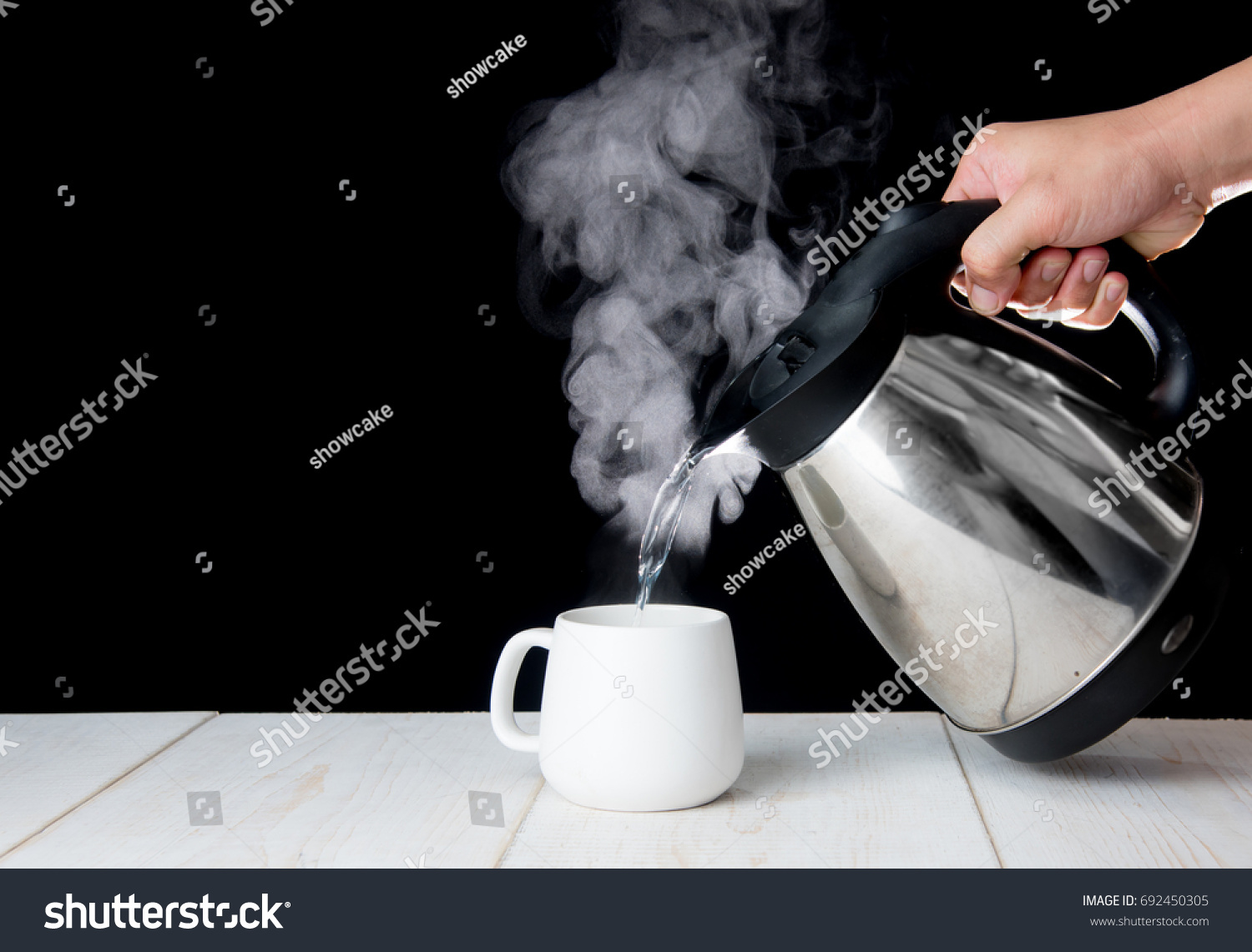 Kettle Pouring Boiling Water Into Cup Stock Photo Shutterstock