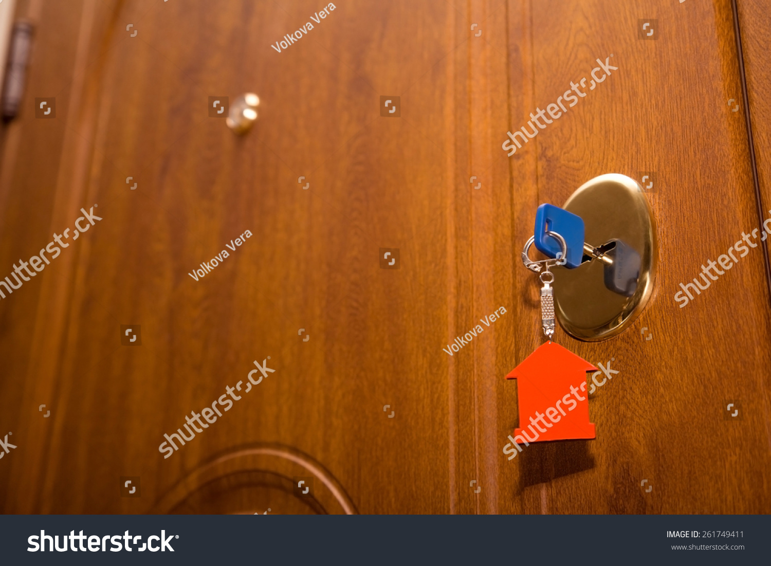 Key Keyfob House Inserted Into Door Stock Photo Edit Now 261749411
