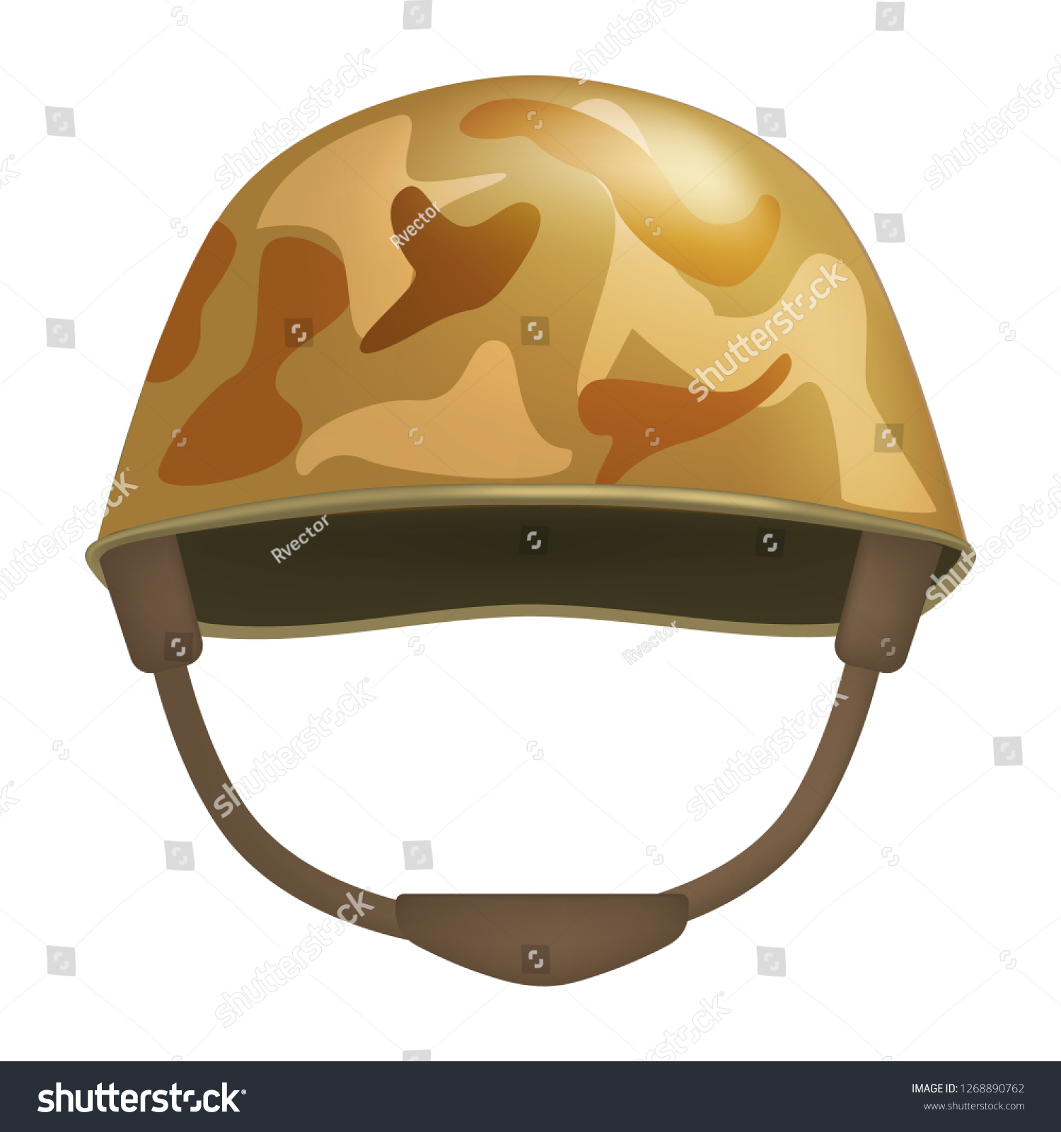 Khaki Helmet Mockup Realistic Illustration Khaki Stock Illustration ...