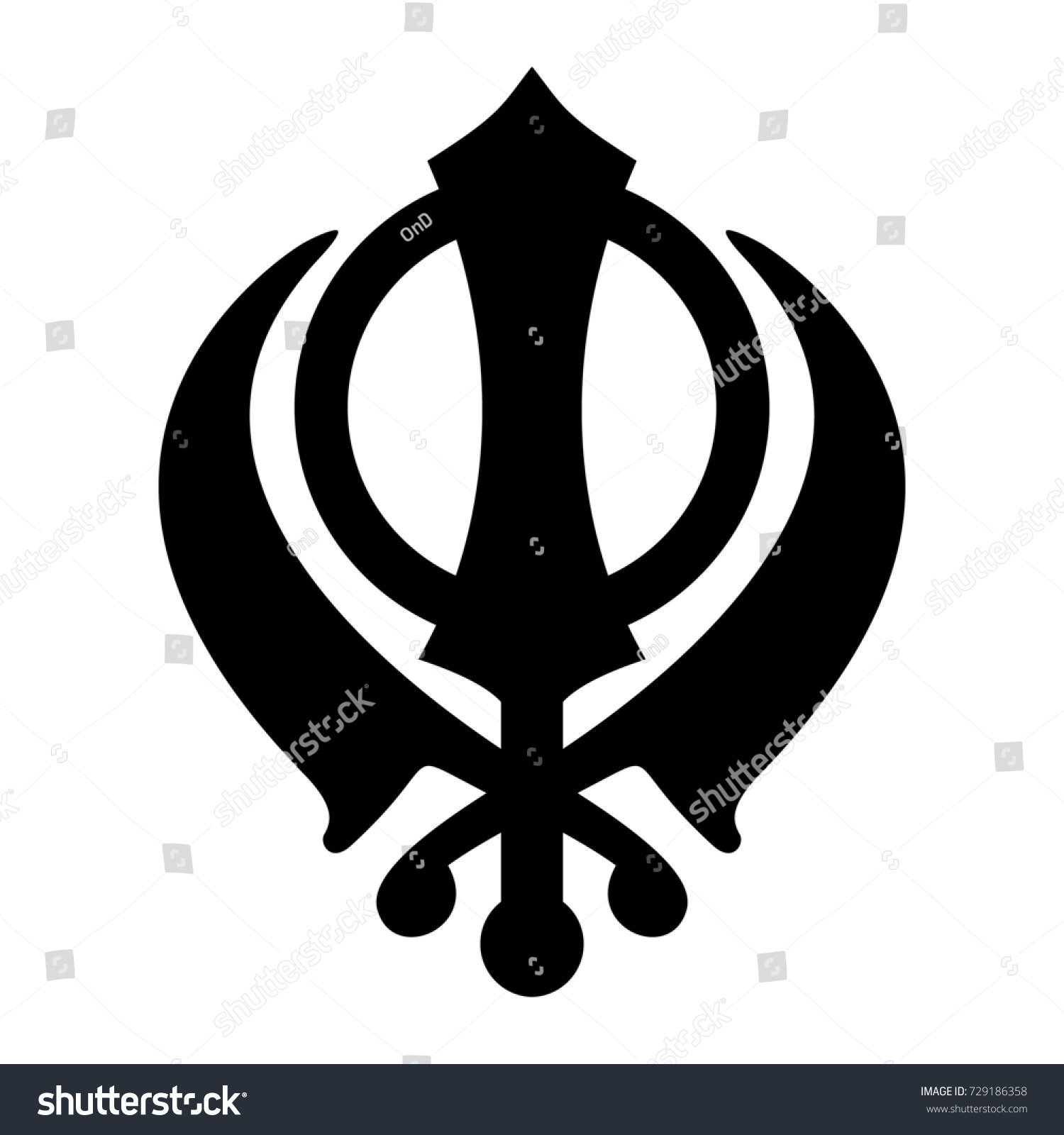 Khanda Sikh Icon Isolated On White Stock Illustration 729186358 ...