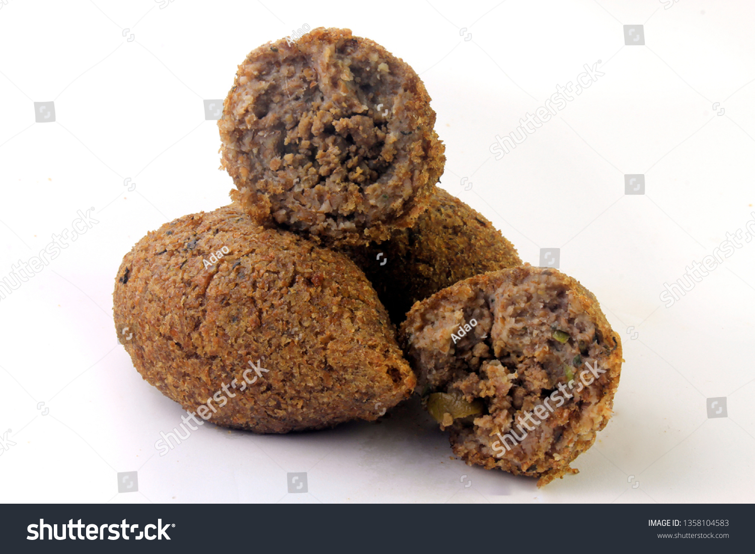 Kibbeh Traditional Lebanese Cuisine Food Isolated Stock Photo ...