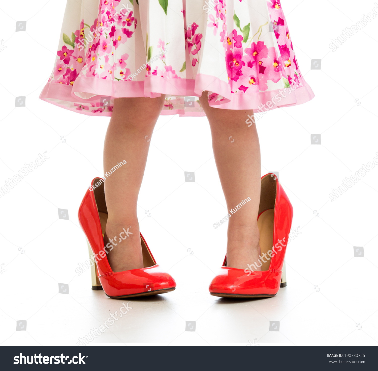 Kid Girl Big Red Shoes Isolated Stock Photo 190730756 | Shutterstock