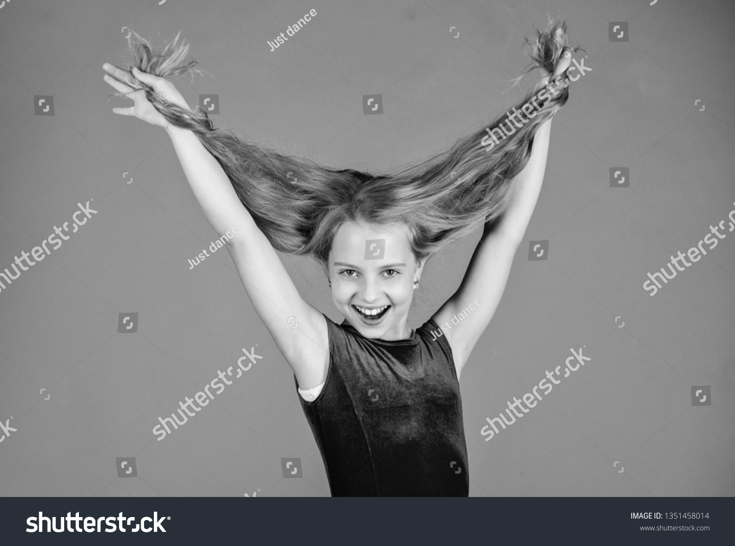 Kid Girl Long Hair Wear Dress Stock Photo Edit Now 1351458014