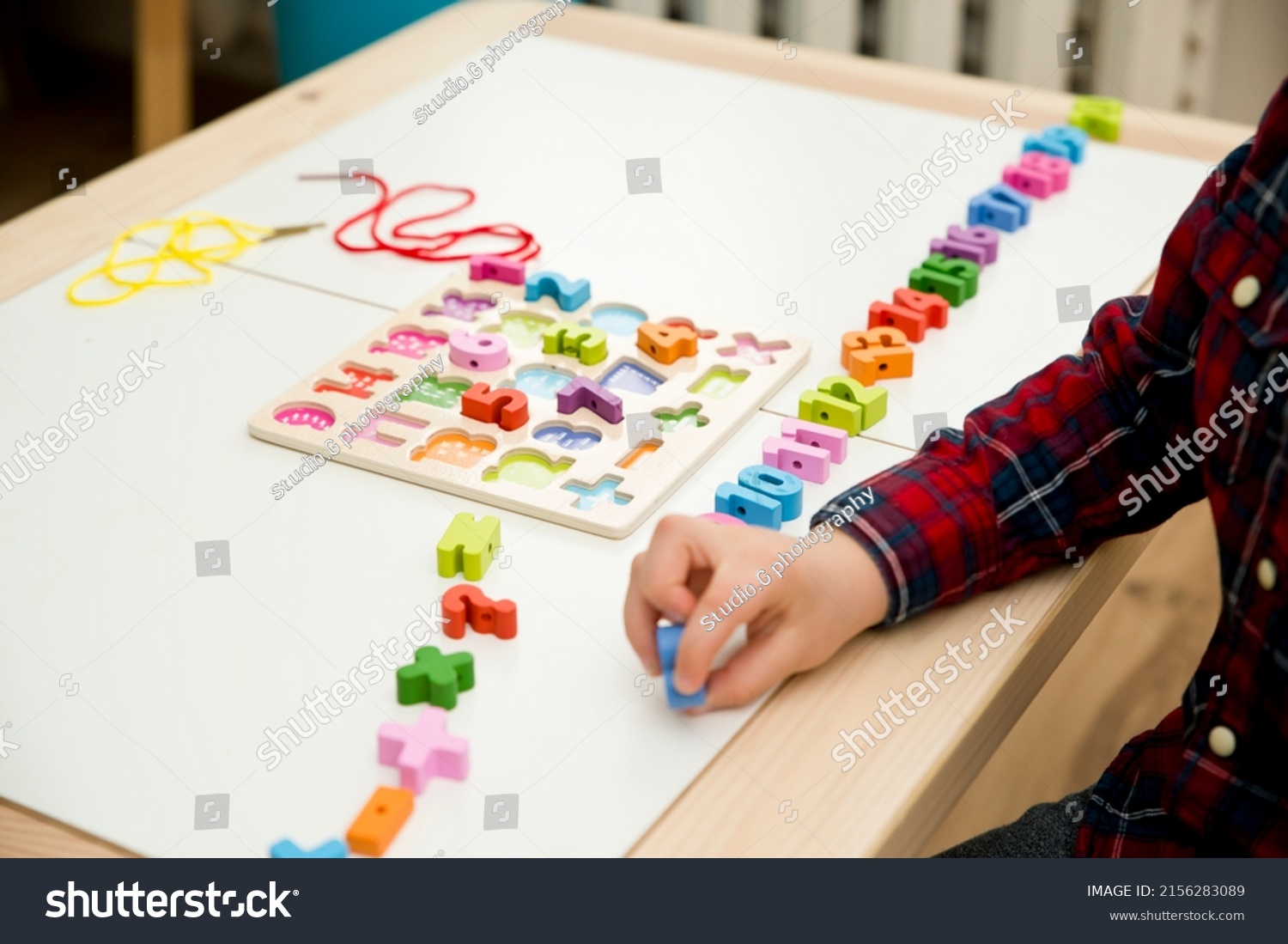 Kid Learning Numbers Through Game Sensory Stock Photo 2156283089 ...