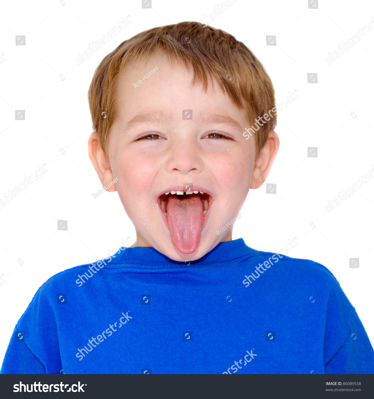 Kid Making Funny Expression Isolated On White Stock Photo 86089558 ...