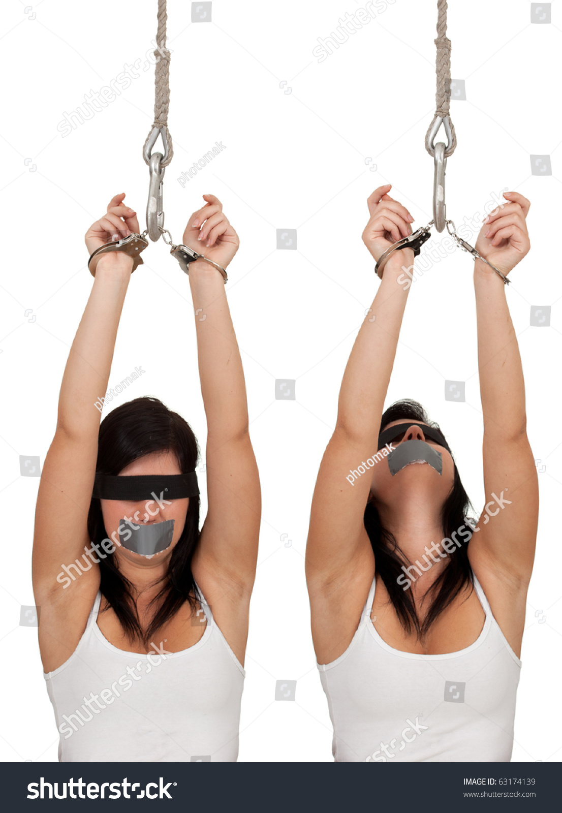 Kidnapped Young Woman Hostage Isolated On Stock Photo Edit Now 63174139