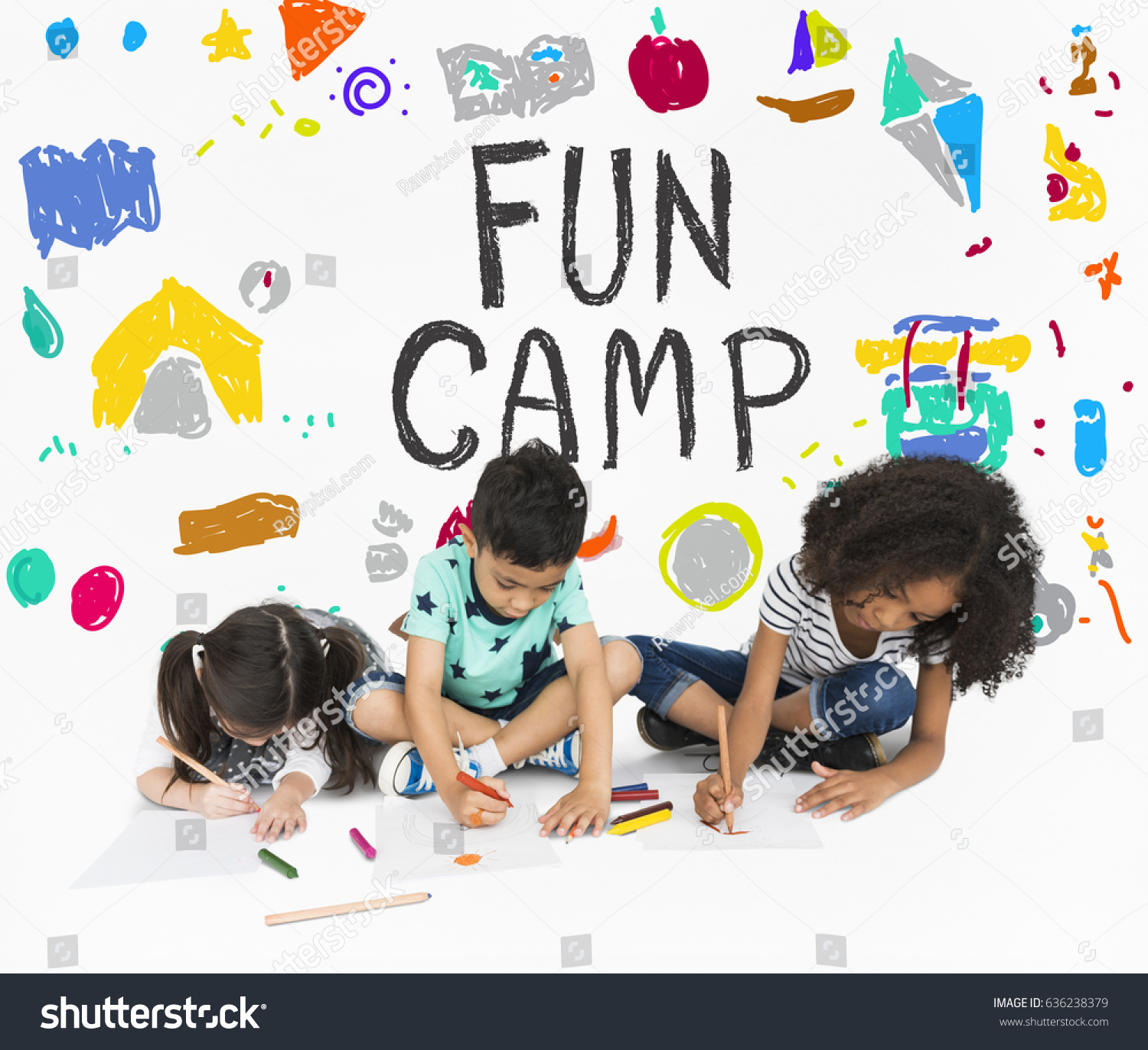 Kids Fun Camp Education Space Icons Stock Photo Edit Now 636238379