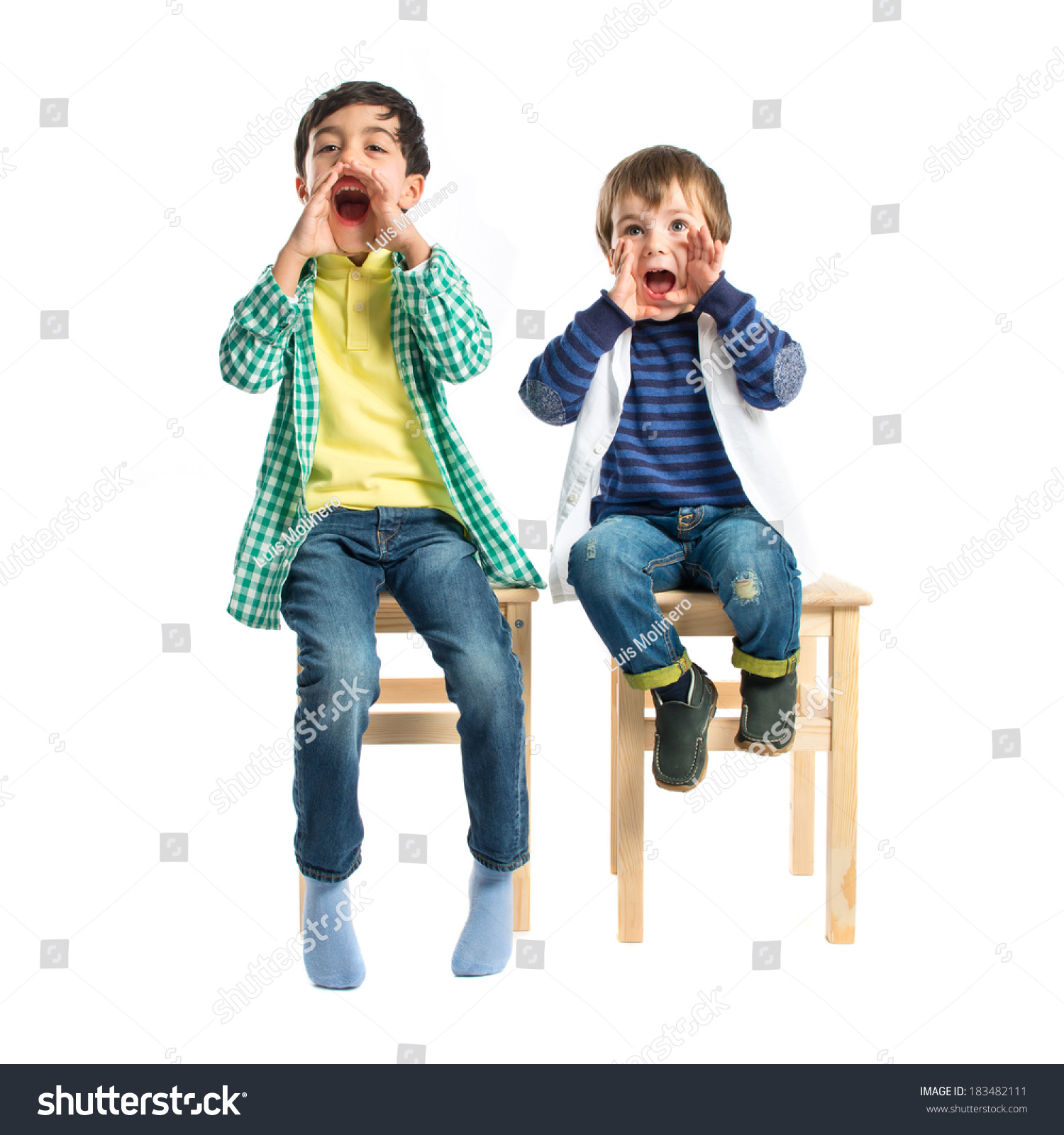Kids Screaming Over White Background Stock Photo 183482111 | Shutterstock