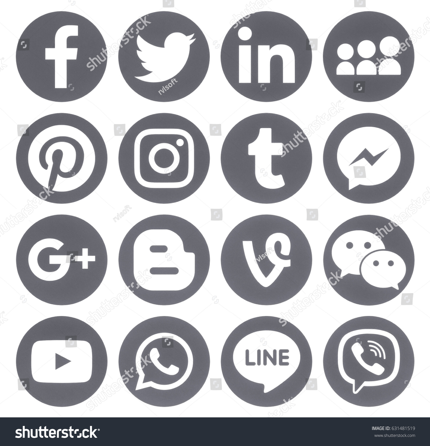 89,002 Social icons gray Images, Stock Photos & Vectors | Shutterstock