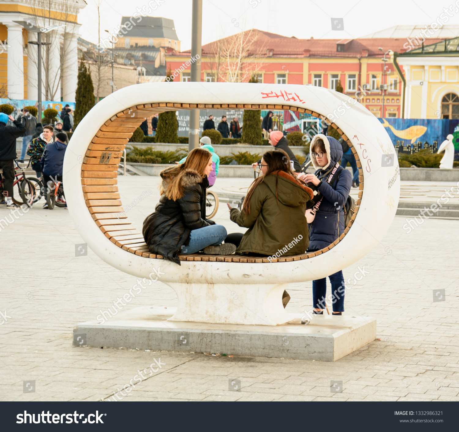 Kiev Ukraine Girls Write Interview Stock Photo Edit Now