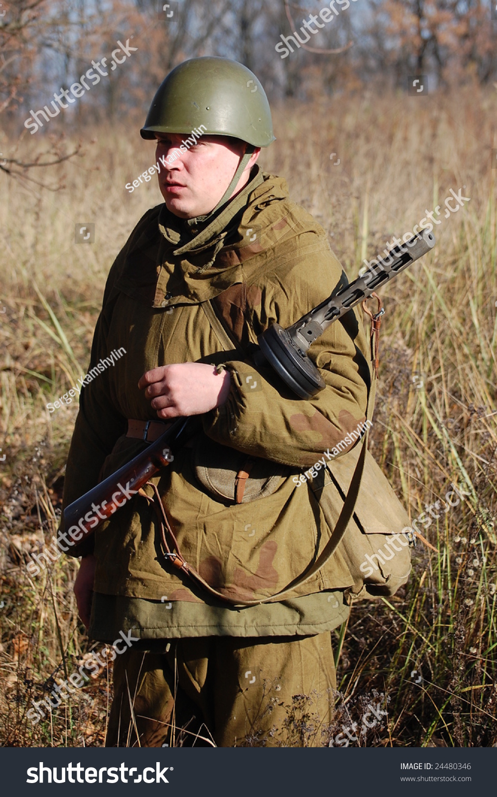 Kiev,Ukraine. 9 November 2008 Person In Soviet Ww2 Military Uniform ...
