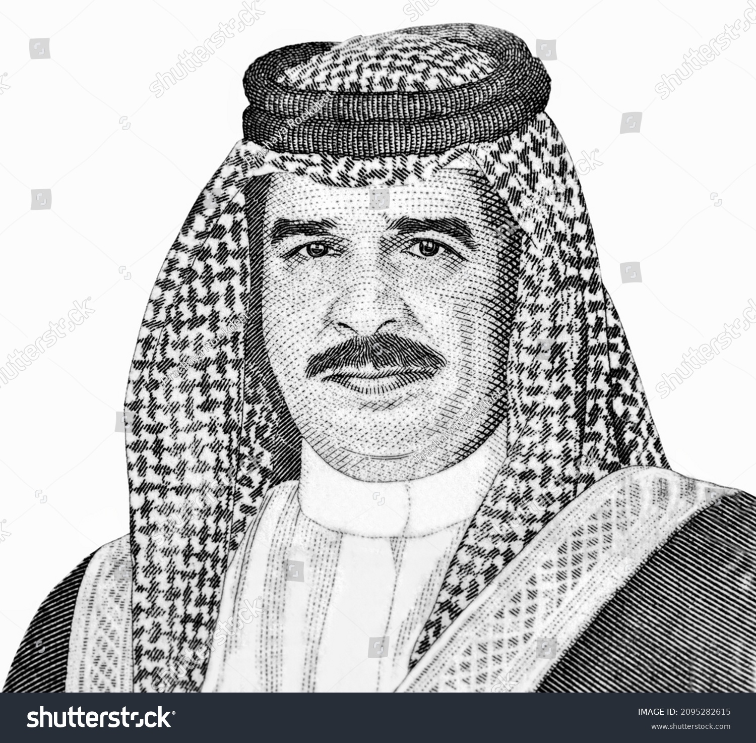 King Bhrain Portrait Bahrain 20 Dinars Stock Photo 2095282615 ...