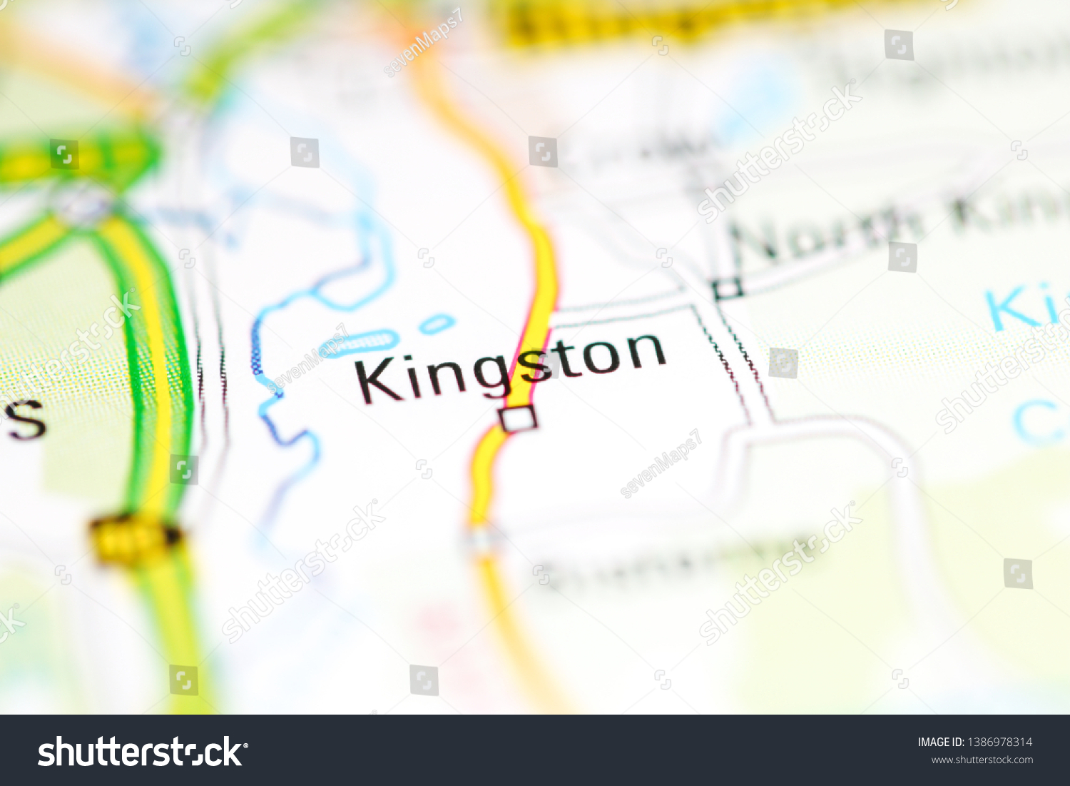 2 234 Kingston Map Shutterstock   Stock Photo Kingston United Kingdom On A Geography Map 1386978314 