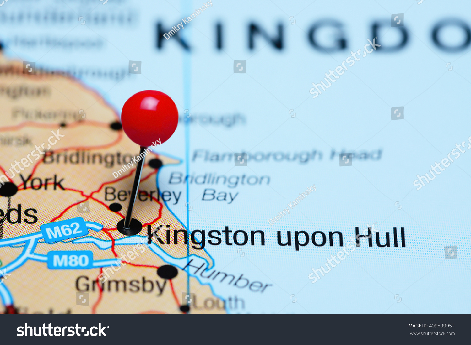 Kingston Upon Hull Pinned On Map Stock Photo Edit Now