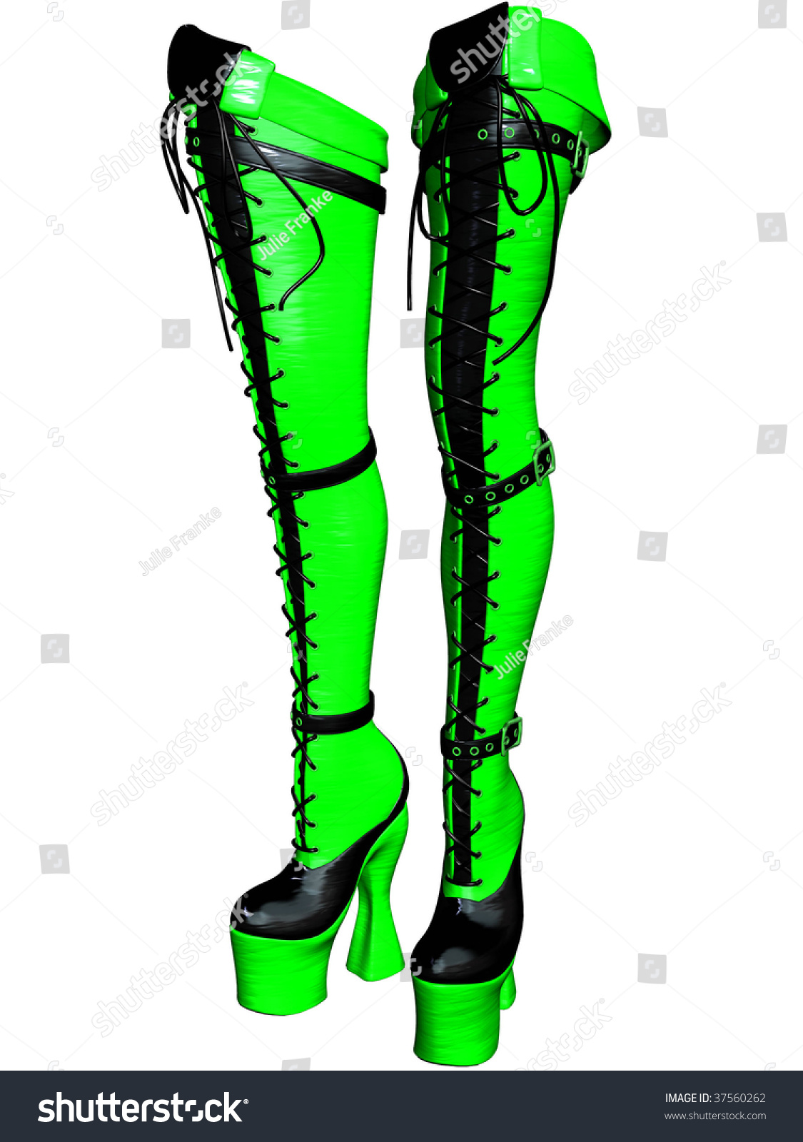 black and green boots