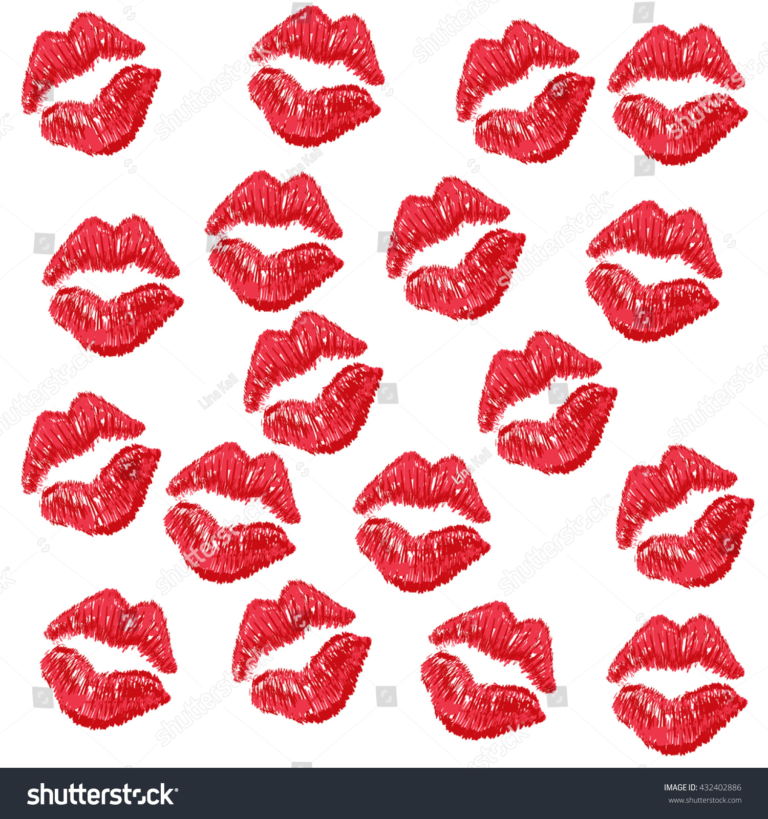 Kisses Kiss Kissing Pattern Background Kisses Stock Illustration