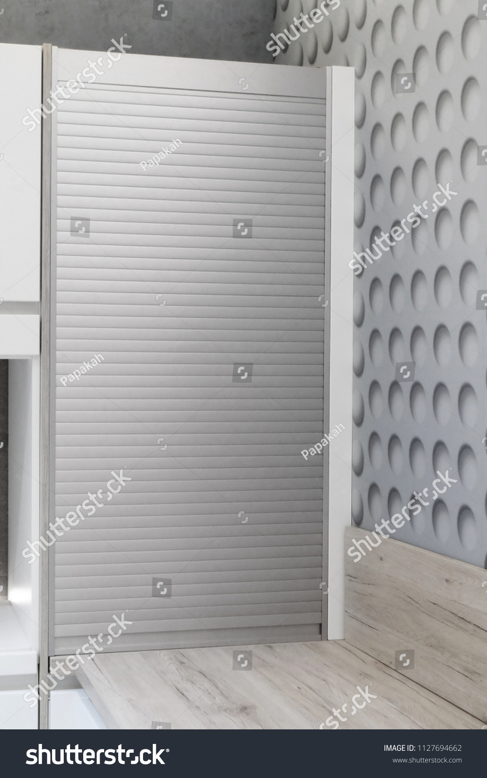 Kitchen Cabinet Aluminum Roll Up Doors Stock Photo Edit Now
