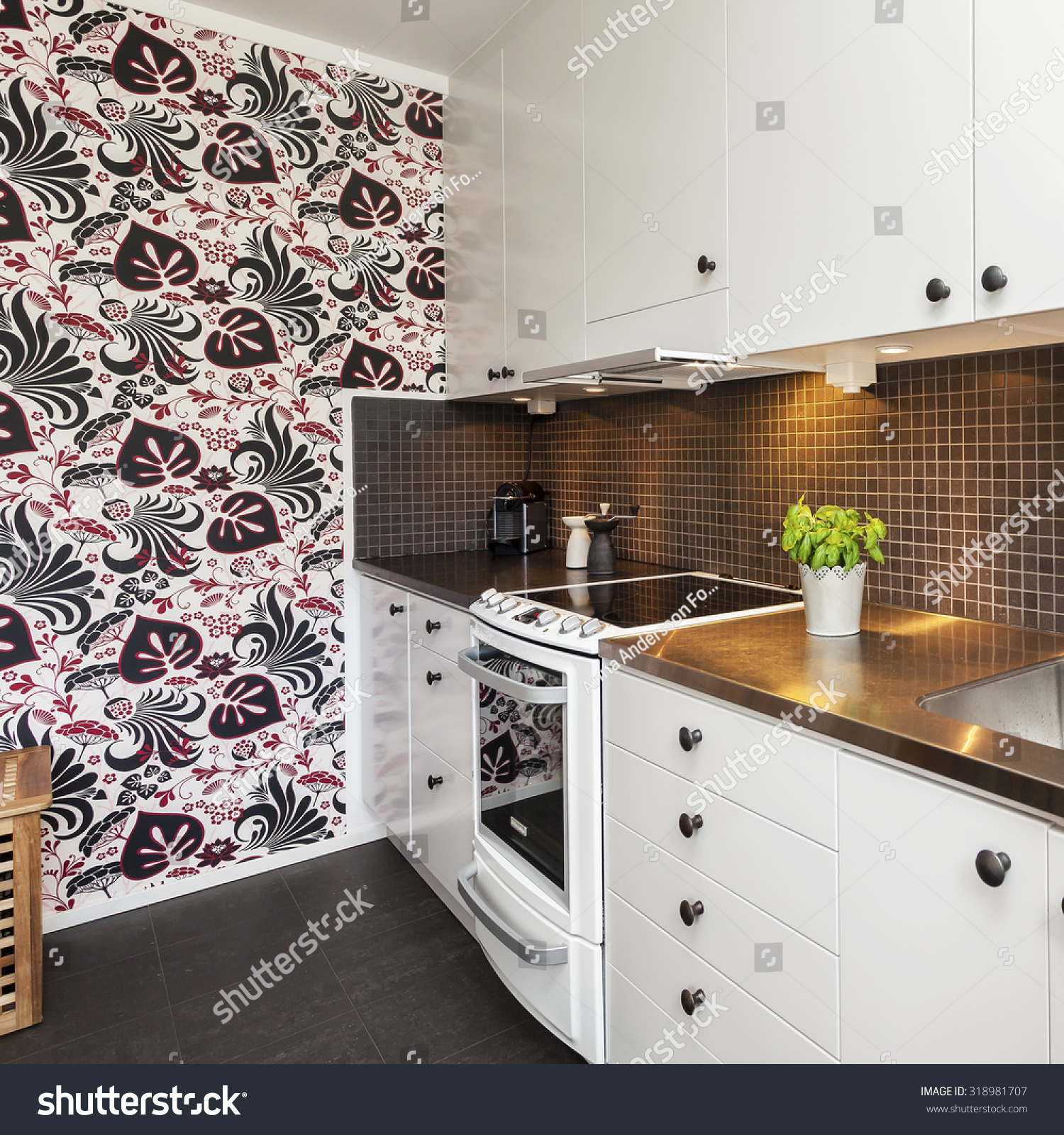 Kitchen Interior Modern Wallpaper Stock Photo Edit Now 318981707