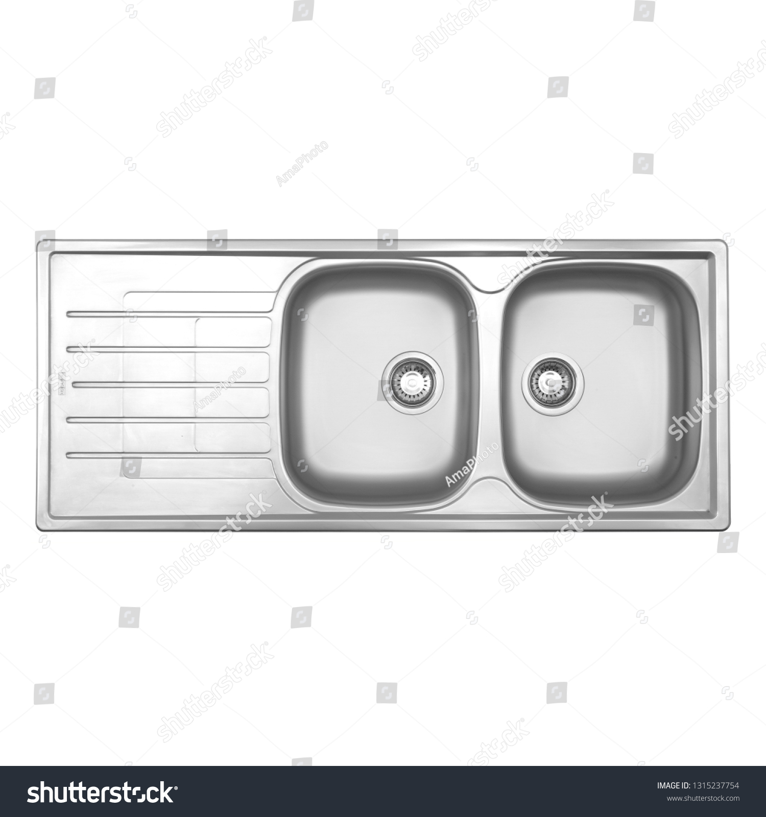 Kitchen Sink Top View Isolated On Stock Photo Edit Now 1315237754