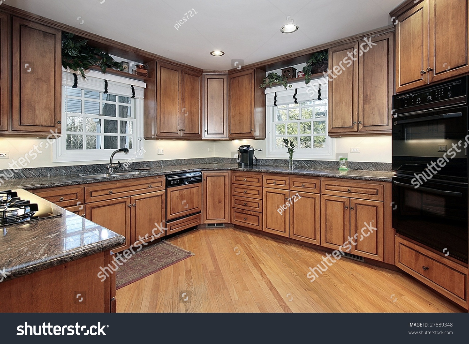 Kitchen Hickory Cabinets Stock Photo Edit Now 27889348