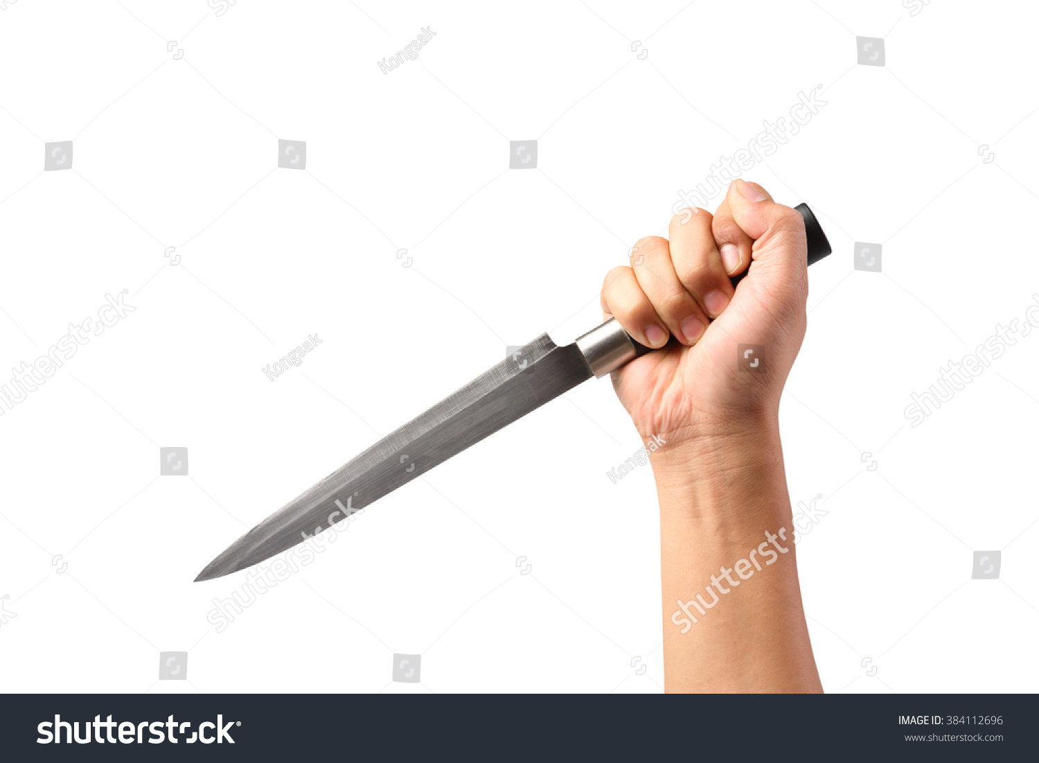 Knife Hand Isolated On White Background Stock Photo 384112696 