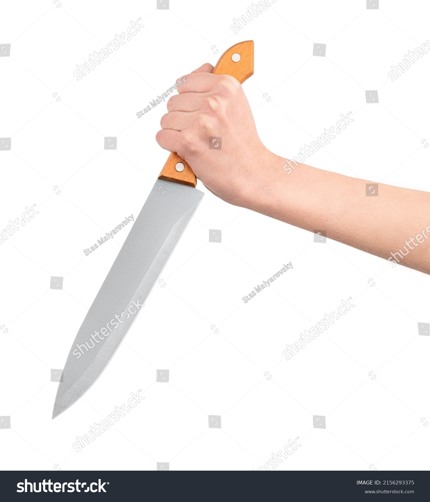 Knife Hand On White Background Stock Photo 2156293375 | Shutterstock