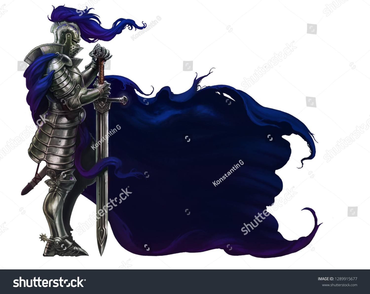 Medieval Knight with Blue Hair - wide 6