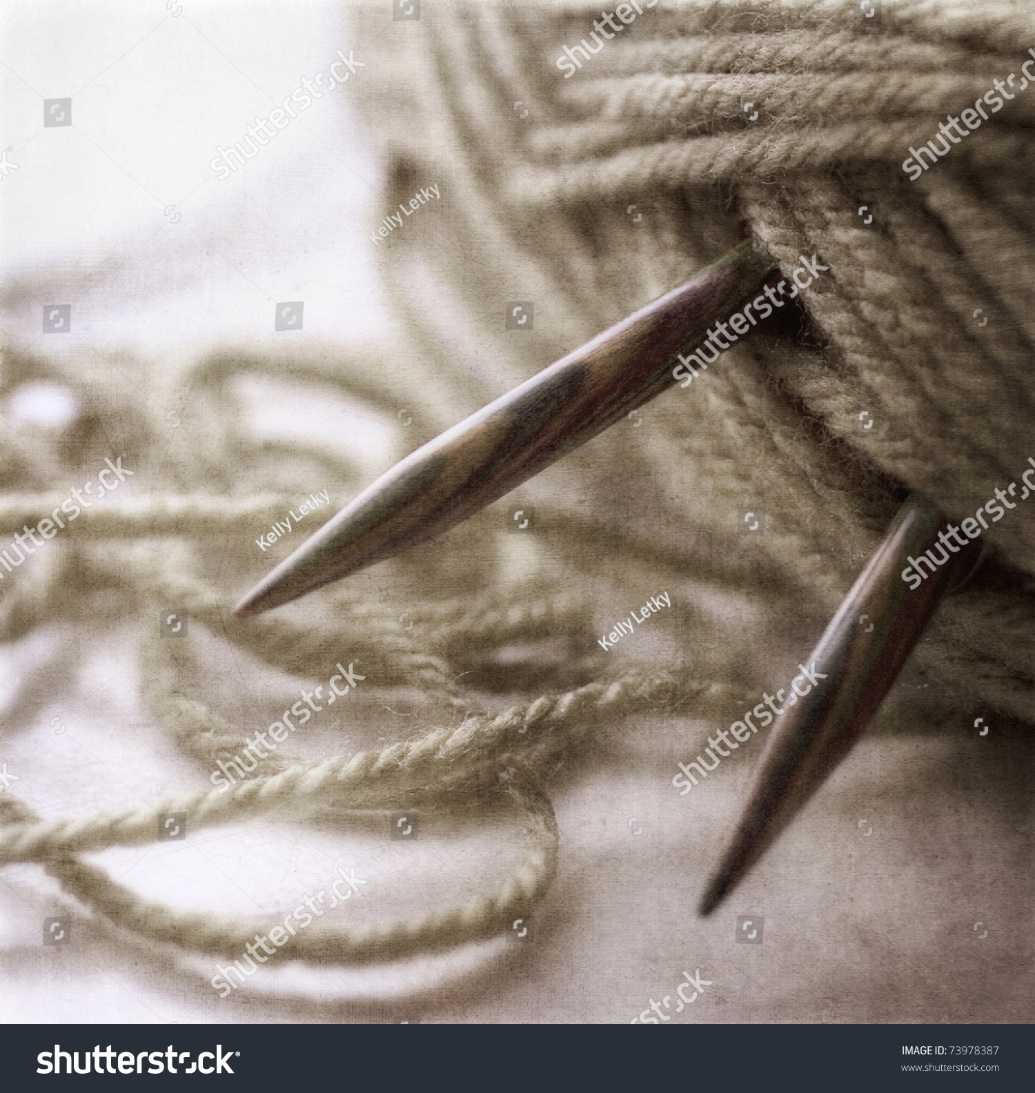 Knitting Needles And Yarn Stock Photo 73978387 : Shutterstock