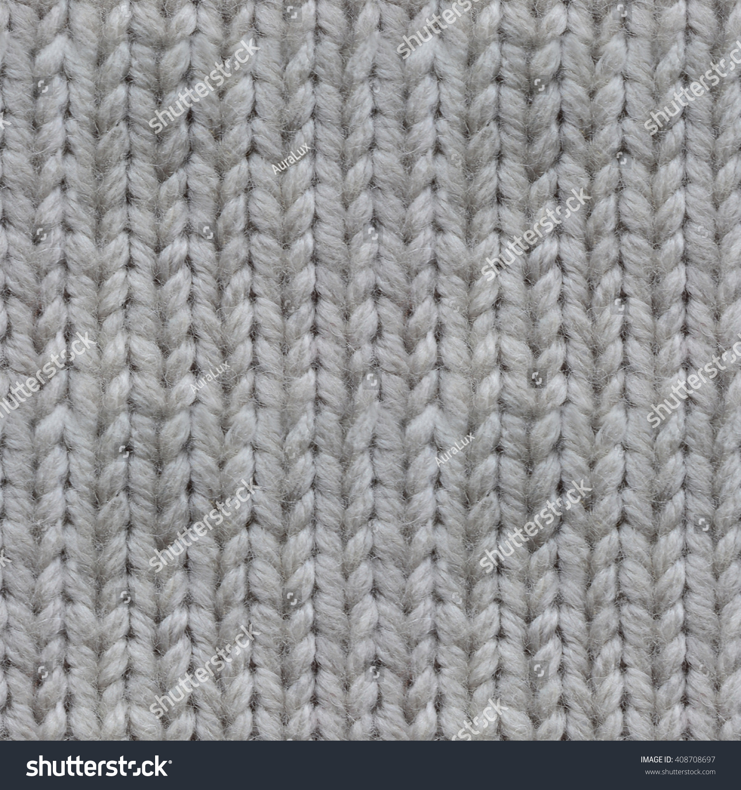 Knitting Seamless Pattern Grey Wool Background Stock Photo