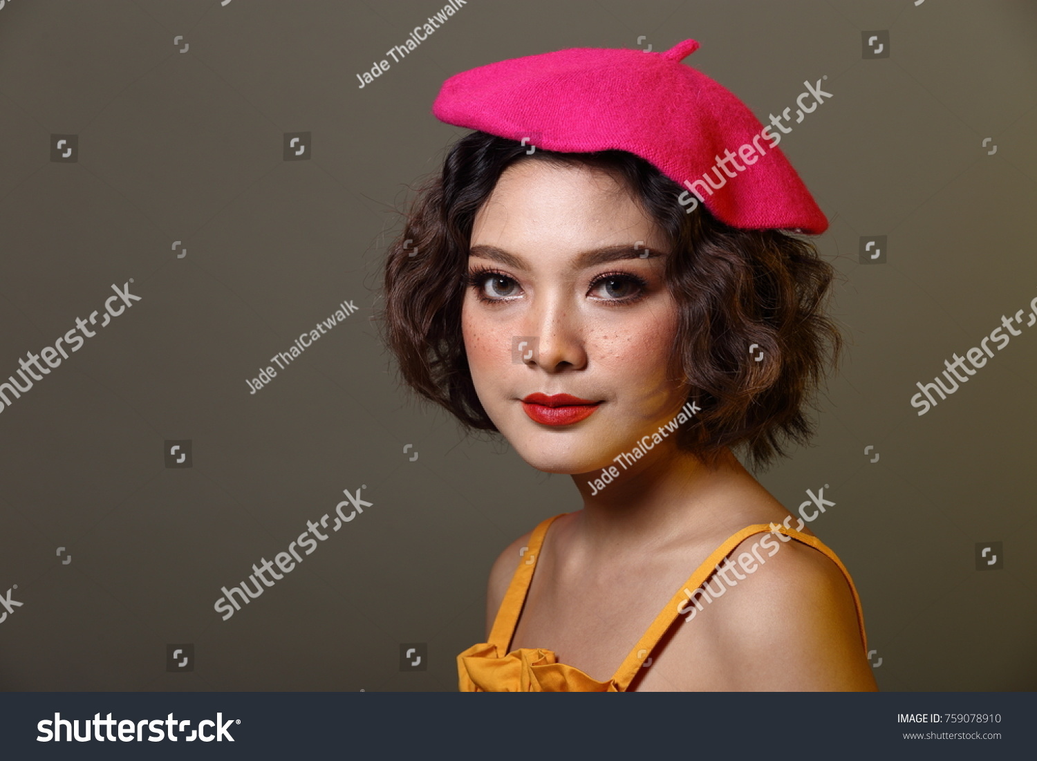 Korean Girl Freckles On Face Curl Stock Photo Edit Now 759078910