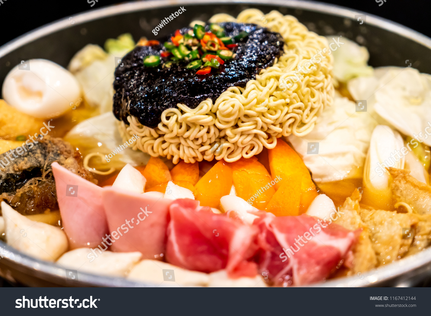 Korean Hot Pot Budae Jjigae Korean Stock Photo Edit Now