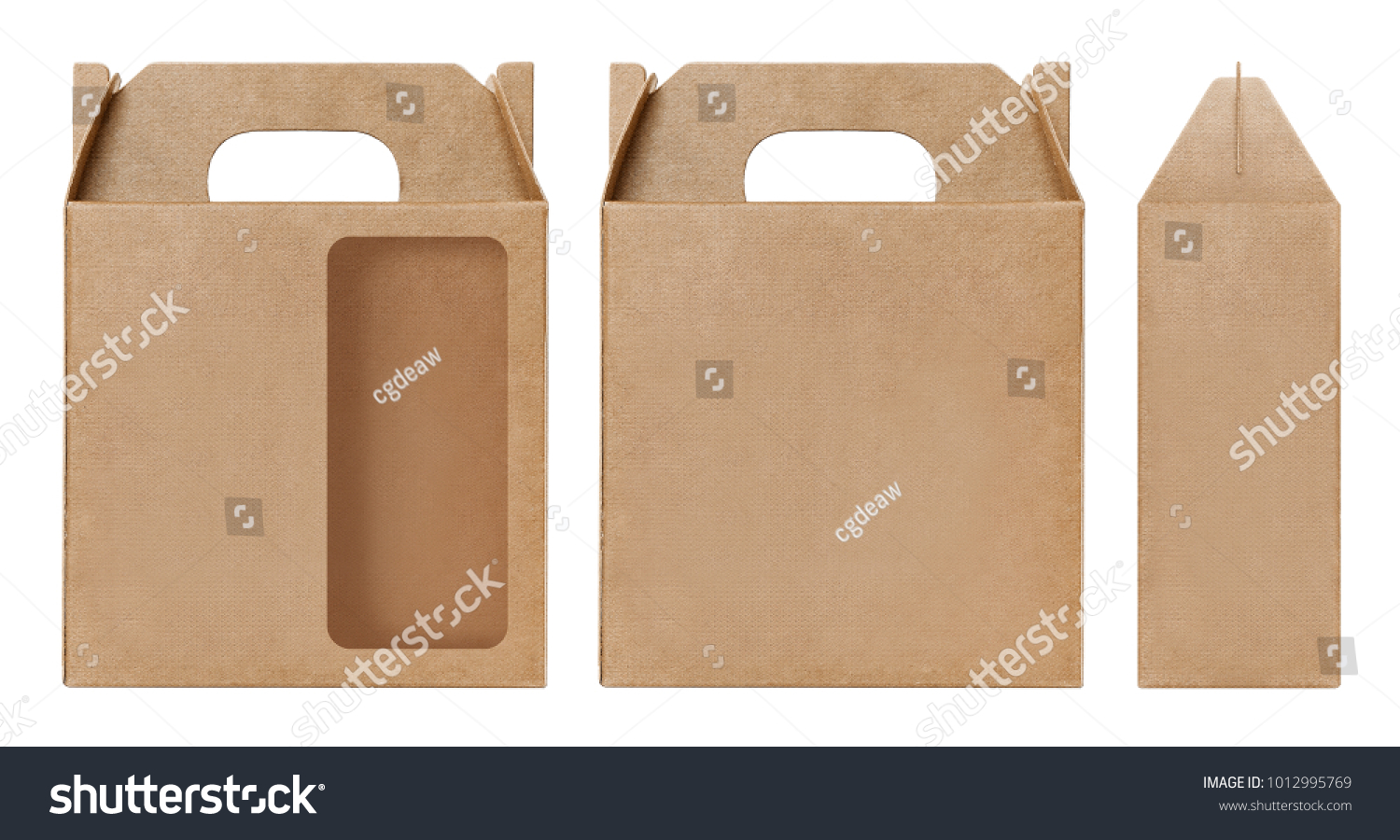 Download Kraft Brown Box Window Square Shape Stock Photo Edit Now 1012995769