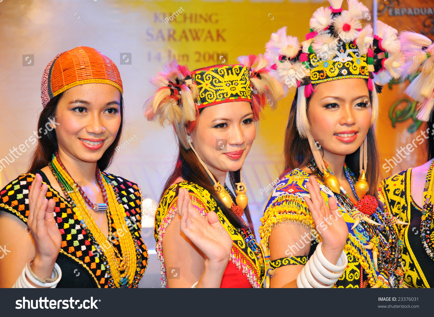 Kuching, Sarawak - June 14: The Dayak Beauties Of Borneo During ...