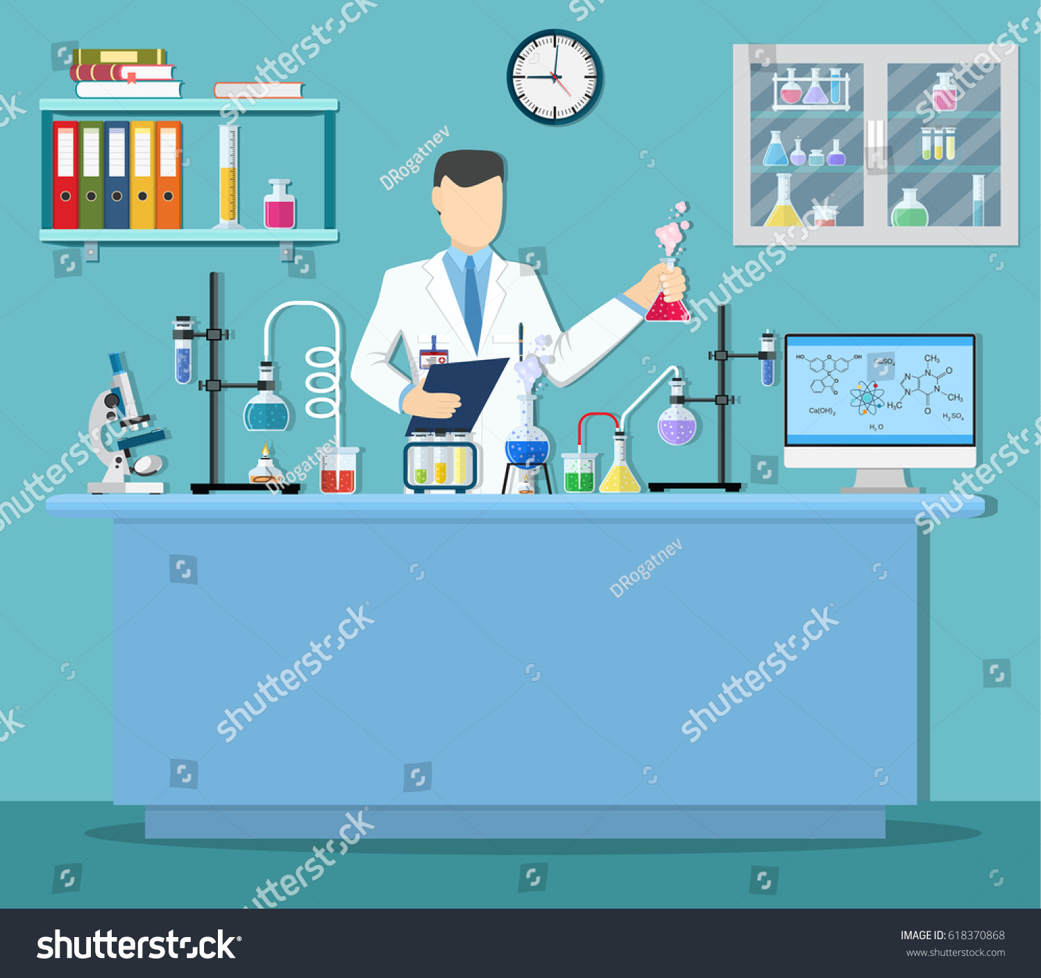 Laboratory Assistant Test Tube Medical Laboratory Stock Illustration ...