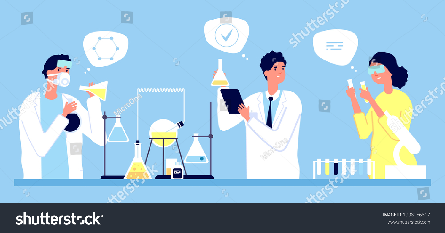 Laboratory Concept Scientists Pharmaceutical Tests Illustration Stock ...