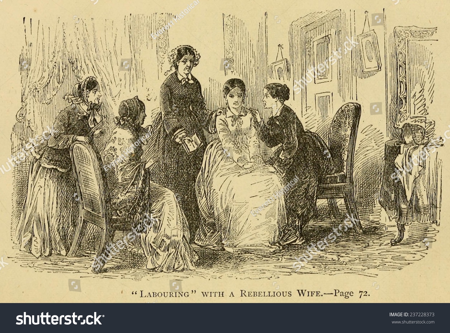 Laboring Rebellious Mormon Plural Wife Scene Stock Illustration ...