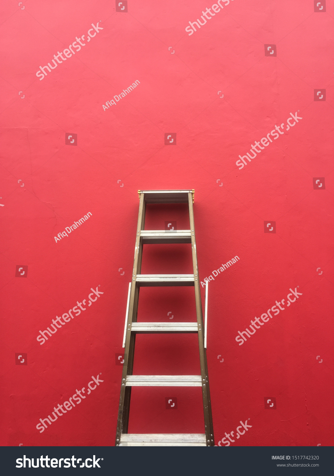 Ladder Aesthetic Red Background Stock Photo Edit Now 1517742320
