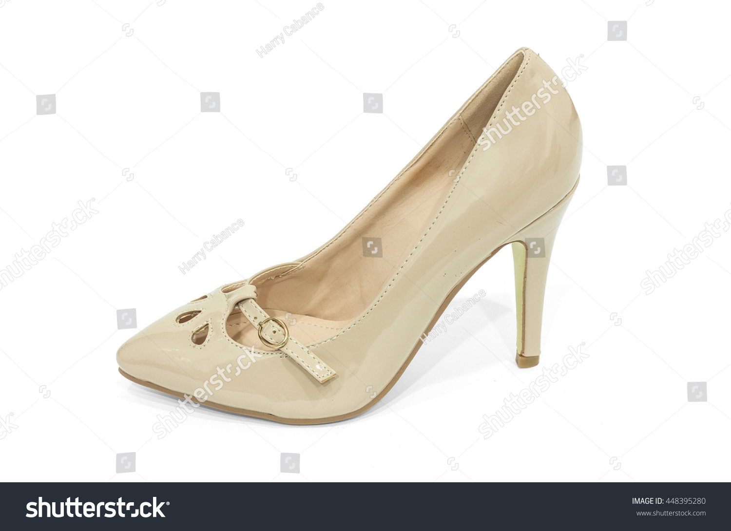 Ladies Cream Colored High Heels Shoes 