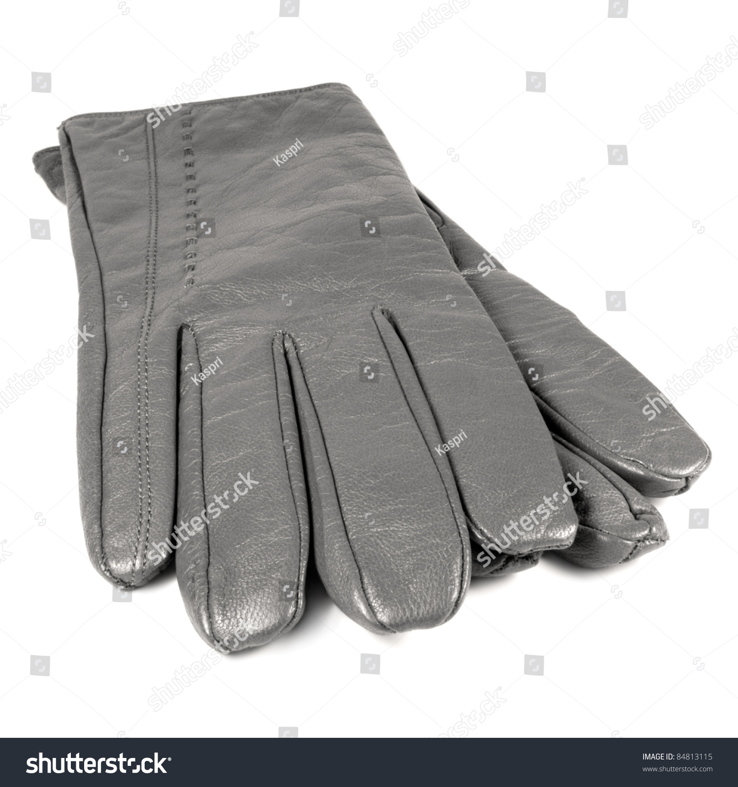 Ladies Grey Leather Gloves, Gray Female Glove Pair, Lady Accessory ...