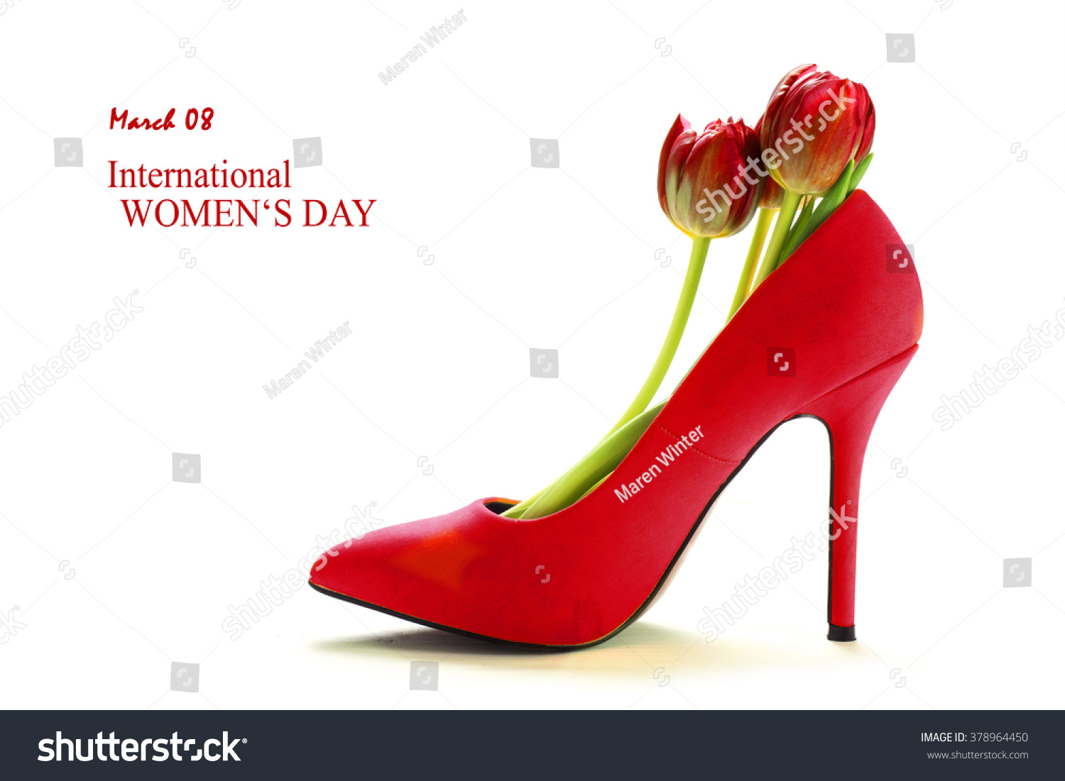 women's red high heel shoes