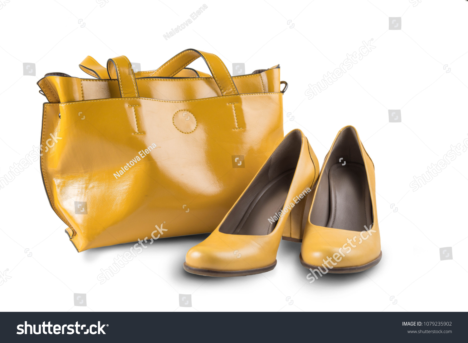 mustard shoes and bag